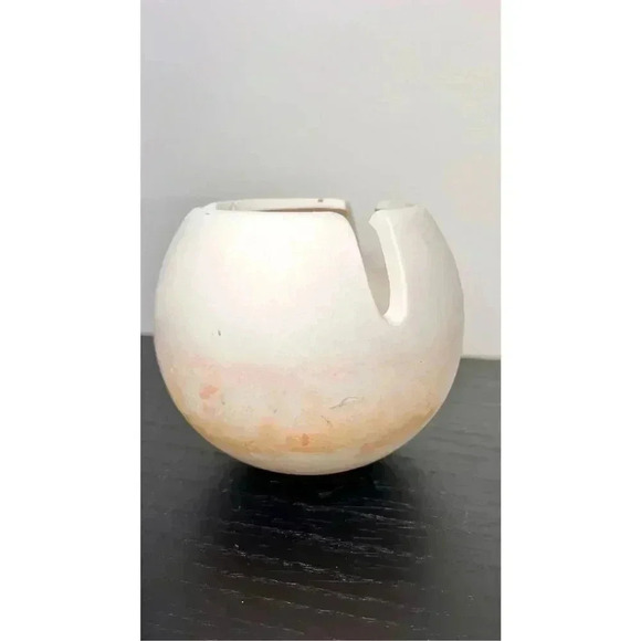 Vintage‎ Ivory Orange Circle Vase Bowl - Picture 4 of 12
